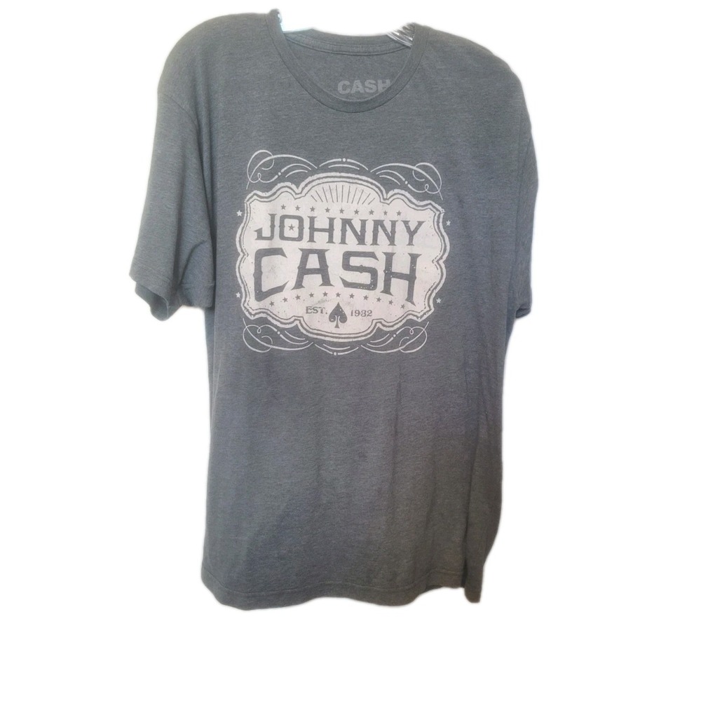 Johnny Cash Gray T Shirt Size XL